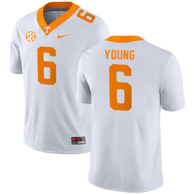 Tennessee Volunteers #6 Byron Young College Football Jerseys Stitched Sale-White